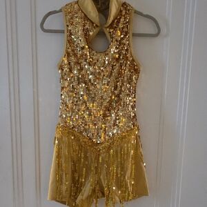 Weissman Shimmering Gold Sequin Dance Costume